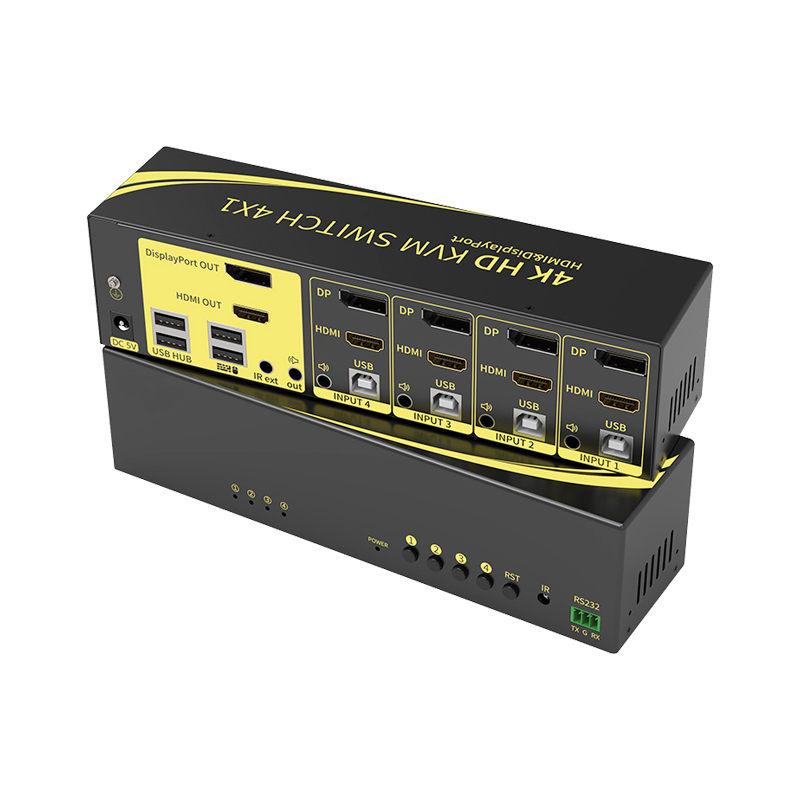 深工SG DH41 4進(jìn)2出4K DP+HDMI雙通道KVM切換器